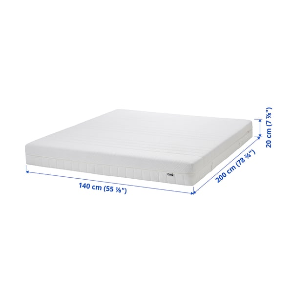 ÅKREHAMN مرتبة أسفنجية, متين./أبيض, 140x200 سم