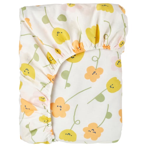 BARNDRÖM شرشف بمطاط, عدة ألوان/نقش زهرة, 90x200 سم
