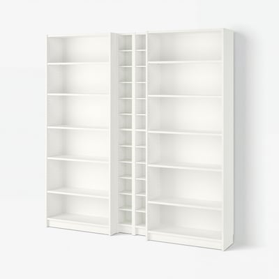 BILLY مكتبة, أبيض, ‎200x28x202 سم‏