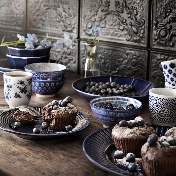 ENTUSIASM كوب, نقش/أزرق, 22 سل