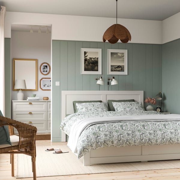 FÅGELFJÄLLET هيكل سرير, أبيض-عاجي, 180x200 سم