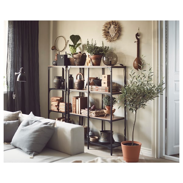 FJÄLLBO وحدة رفوف, أسود, 100x136 سم