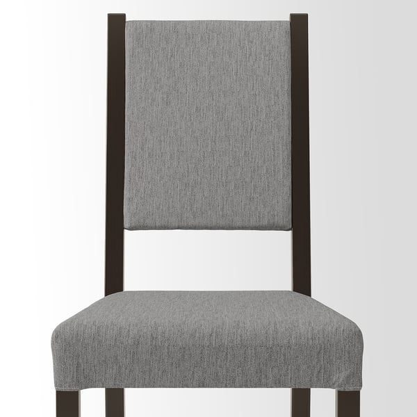 HAUGA / STEFAN طاولة وكرسيان, رمادي/بني-أسود Knisa رمادي/بيج, ‎74x74 سم‏