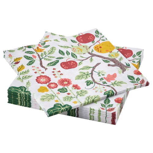 HAVSBRAXEN مناديل ورقية, نقش عدة ألوان, 33x33 سم
