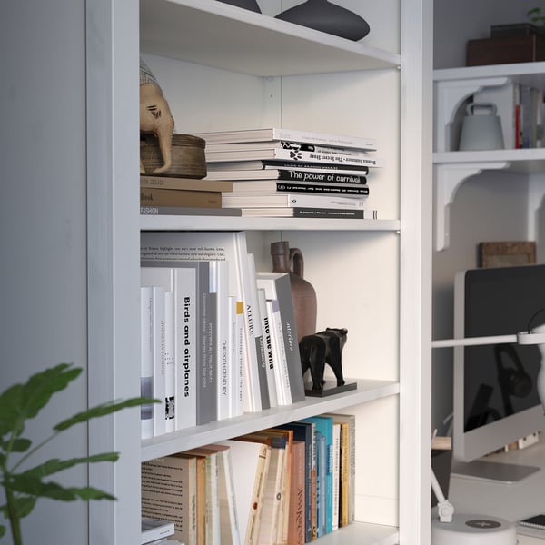 HEMNES مكتبة, أبيض, 90x197 سم
