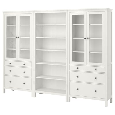 HEMNES تشكيلة تخزين مع أبواب/ أدراج, أبيض, ‎270x197 سم‏