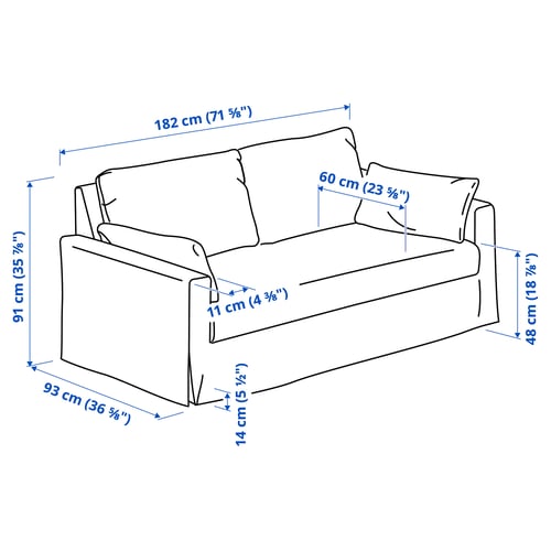 HYLTARP كنبة بمقعدين, Gransel طبيعي