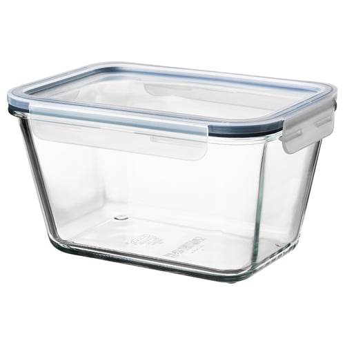 IKEA 365+ حافظة طعام بغطاء, مستطيل زجاج/بلاستيك, 1.8 ل