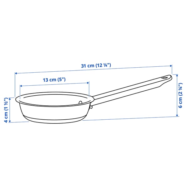 IKEA 365+ مقلاة, ستينلس ستيل/مانع للالتصاق, 13 سم