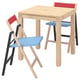 IKEA PS 2026 طاولة و عدد 2 كرسي يطوى, صنوبر/أزرق/أسود أحمر, ‎70x70 سم‏