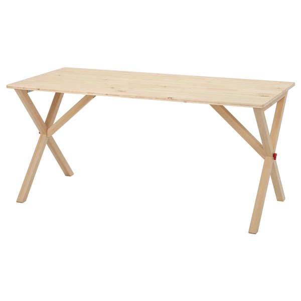 IKEA PS 2026 طاولة, قابلة للطي/صنوبر طلاء شفاف, 156x75 سم