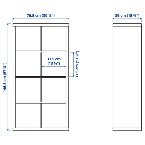 KALLAX وحدة رف مع 2 تركيبة داخلية, أسود-بني, 77x147 سم