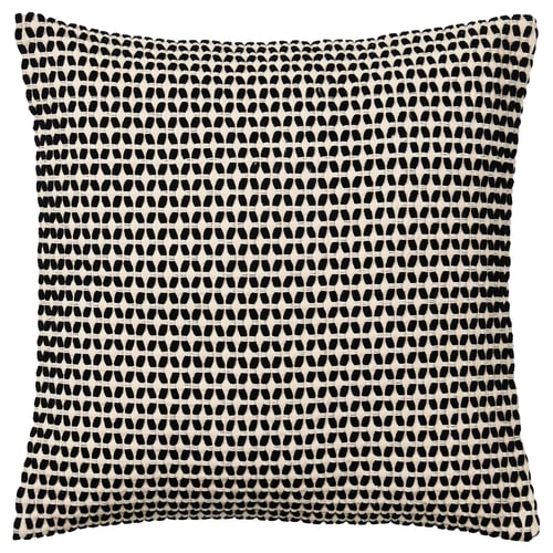KUSTFLY غطاء وسادة, بيج/أسود, 50x50 سم