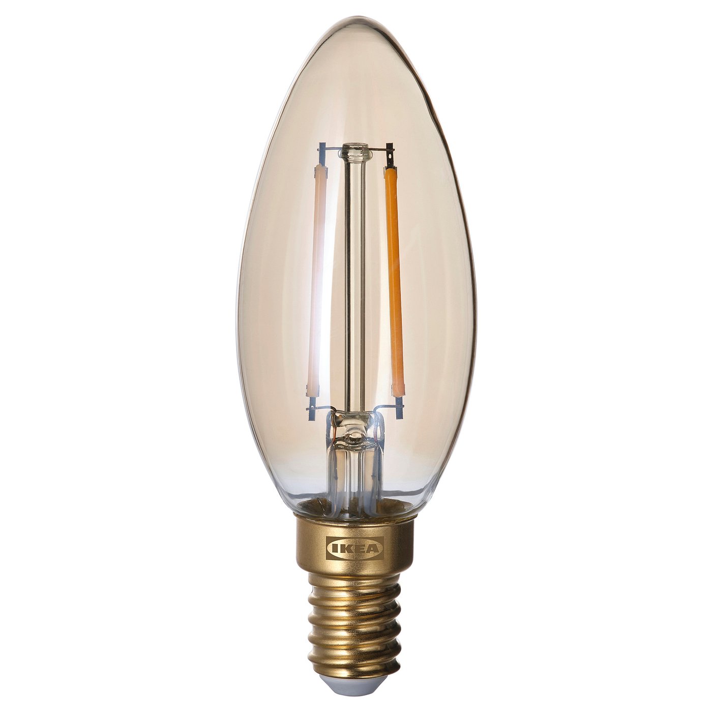 LUNNOM لمبة LED E14 210 lumen, إضاءة قابلة للتعتيم/نجفة زجاج شفاف بني
