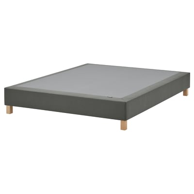 LYNGÖR قاعدة مرتبة ألواح مع أرجل, رمادي غامق, ‎180x200 سم‏