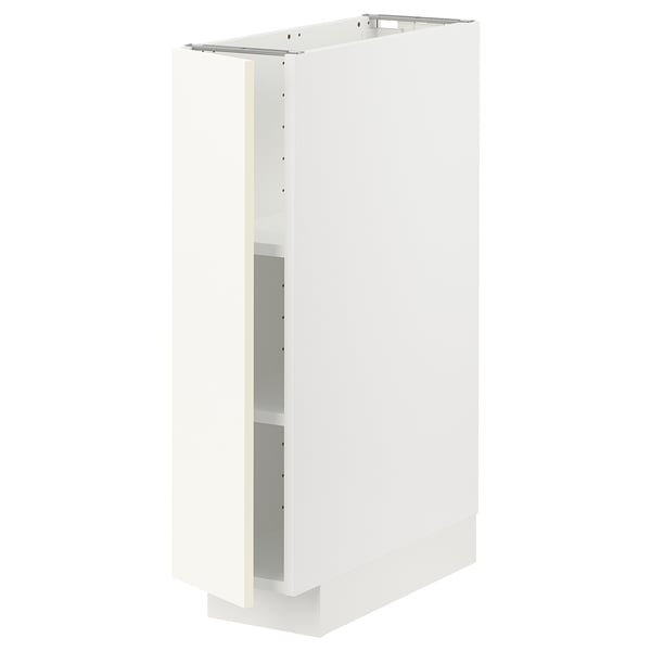 METOD خزانة قاعدة مع أرفف, أبيض/Vallstena أبيض, 20x60 سم