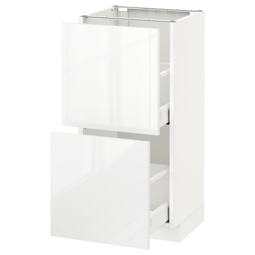 METOD / MAXIMERA خزانة أساسية مع درجين, أبيض/Ringhult أبيض, 40x37 سم
