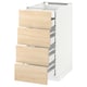 METOD / MAXIMERA خزانة قاعدة 4 واجهات/أدراج, أبيض/Askersund مظهر دردار فاتح, ‎40x60 سم‏