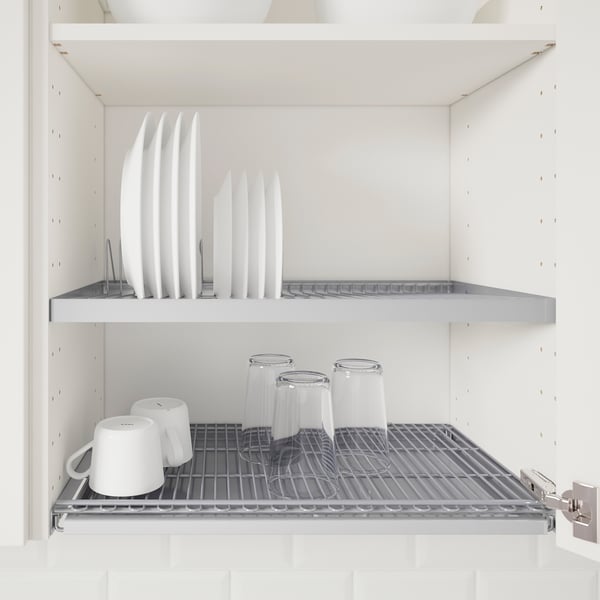METOD خزانة حائط مع مصرف صحون / بابين., أبيض/Veddinge أبيض, 60x60 سم