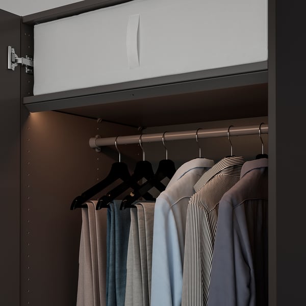 ÖVERSIDAN شريط ليد لدولاب مع حساس, إضاءة قابلة للتعتيم رمادي غامق, 71 سم
