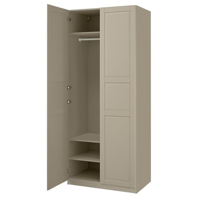 PAX / TYSSEDAL تشكيلة دولاب ملابس., رمادي-بيج/رمادي-بيج, ‎100x60x236 سم‏