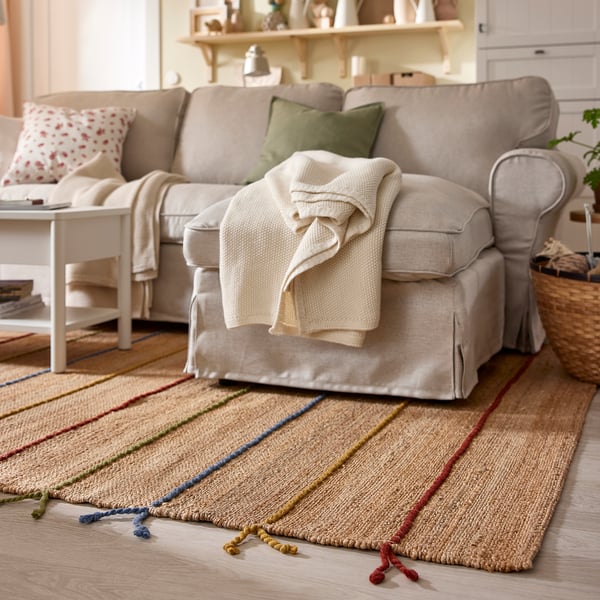 RAKLEV سجادة، غزل مسطح, منسوجة يدويا/طبيعي عدة ألوان, 170x240 سم