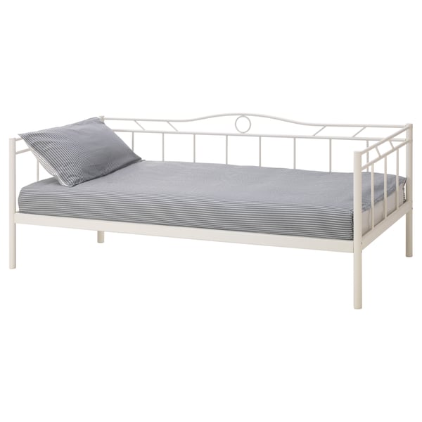 RAMSTA هيكل سرير نهاري بقاعدة ألواح, أبيض, 90x200 سم
