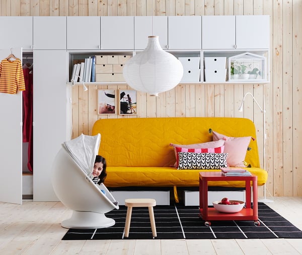 RISBYN / HAVSDJUP مصباح معلّق, شكل البصلة/أبيض, 57 سم