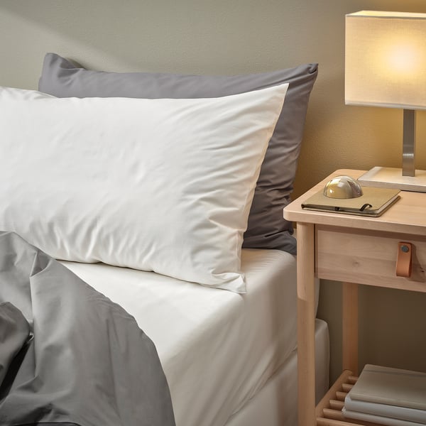 RÖNNVECKMAL شرشف بمطاط, أبيض, 180x200 سم