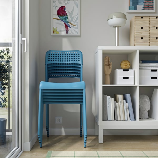 SANDSBERG طاولة وكرسيان, أسود أسود/أزرق, 67x67 سم