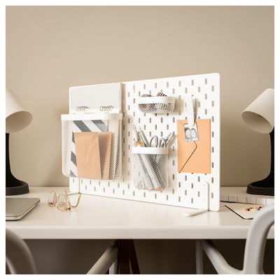 SKÅDIS تشكيلة لوح تعليق, أبيض, ‎56x37 سم‏