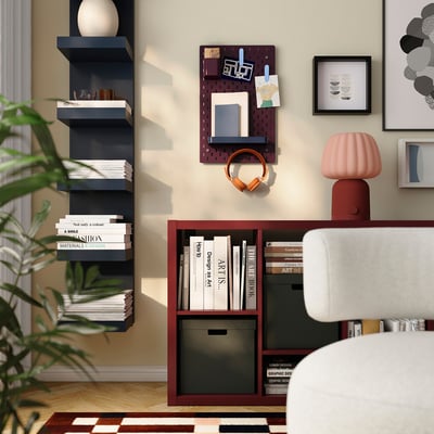 SKÅDIS لوح تعليق, ثنائي الجانب./رمادي غامق-أزرق أحمر أرجواني غامق, 36x56 سم