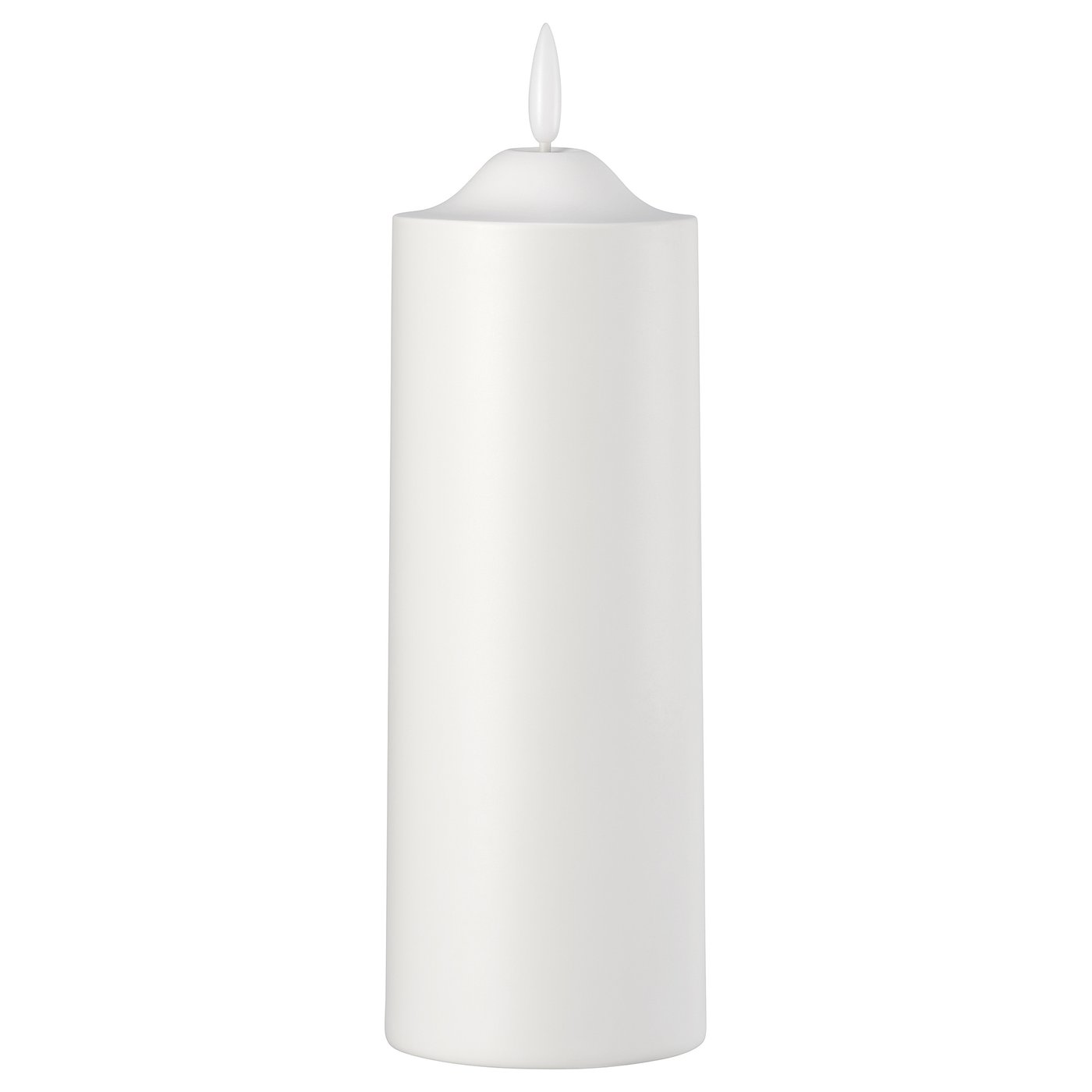 SMÅLOM شمعة LED, يعمل بالبطارية أبيض, 19 سم