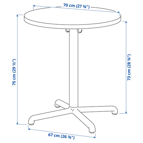STENSELE / ODGER طاولة وكرسيان, فحمي فحمي/فحمي, 70 سم