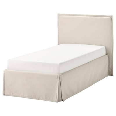 TÄRNKULLEN هيكل سرير بتنجيد, Vissle بيج, ‎90x200 سم‏