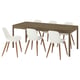 TONSTAD / GRÖNSTA طاولة و 6 كراسي, بني قشرة سنديان/أبيض, ‎200x85 سم‏