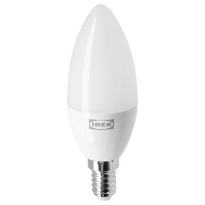 TRÅDFRI لمبة LED E14 470 لومن, ذكي تعتيم لاسلكي/طيف أبيض نجفة