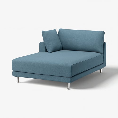 UPPÅKRA غطاء وحدة أريكة طويلة، يسار, Axvall رمادي غامق-أزرق