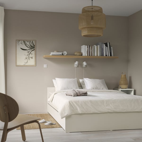 VIHALS هيكل سرير مع سرير متحرك مدمج