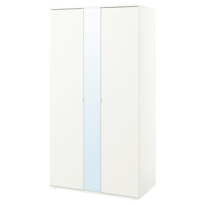 VIHALS دولاب ملابس ببابين, أبيض, 105x57x200 سم