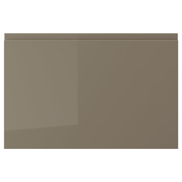 VOXTORP باب, لامع رمادي غامق-بني, 60x40 سم