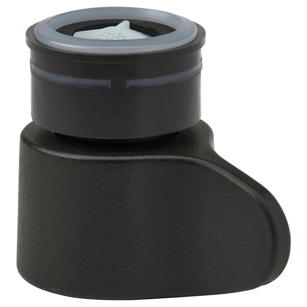 Black abs plastic sink nozzle, cylindrical with a textured grip, designed for ergonomic use.