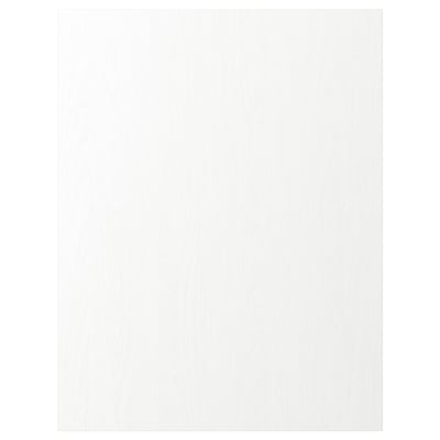 ENKÖPING: white, square, flat-panel cabinet door with subtle wood grain texture, made from particleboard and plastic foil.
