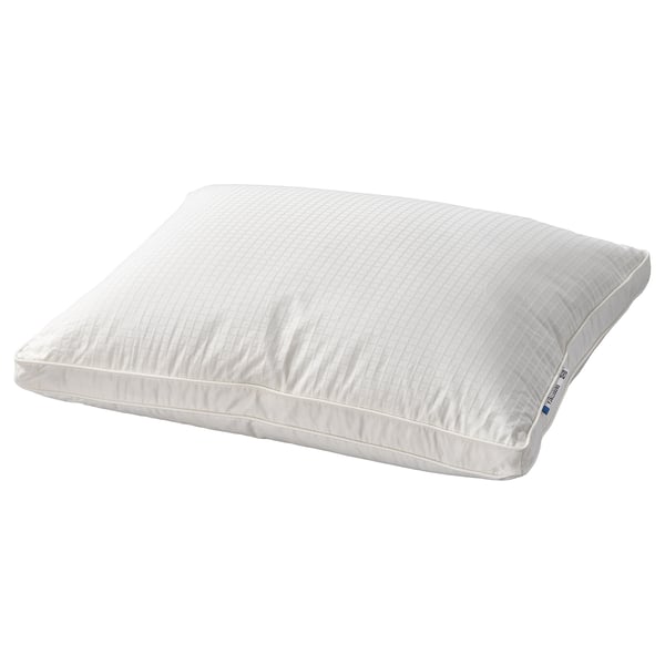 A fjällräven FJÄLLHAVRE pillow, creamy white, round-edged, with a textured pattern, featuring double piping detail.