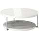 FRÖTORP Coffee table, white chrome-plated/white glass, 88 cm