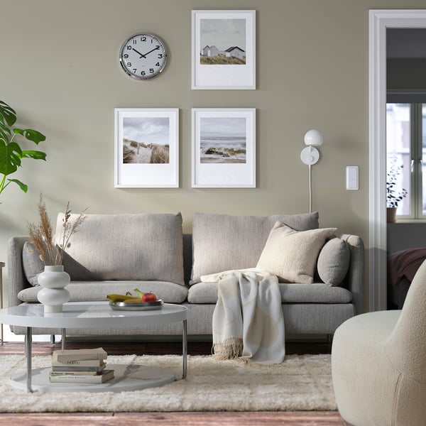 GEOLOG Rug, high pile, off-white, 200x300 cm