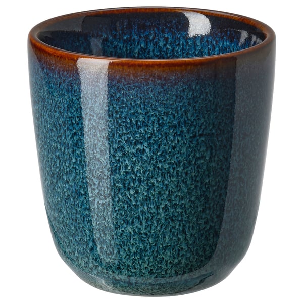 GLADELIG bowl, ocean-blue, stoneware, round shape, glazed finish.