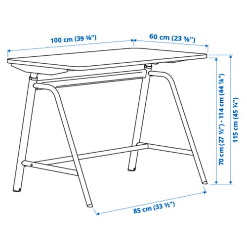 Illustration with measurements for the product: GLADHÖJDEN.