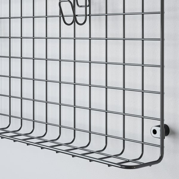 GREJIG Wall grid with rail, grey, 58x59 cm