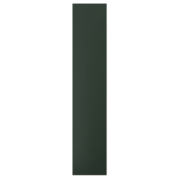 HAVSTORP tall rectangular cabinet in dark green with smooth finish.